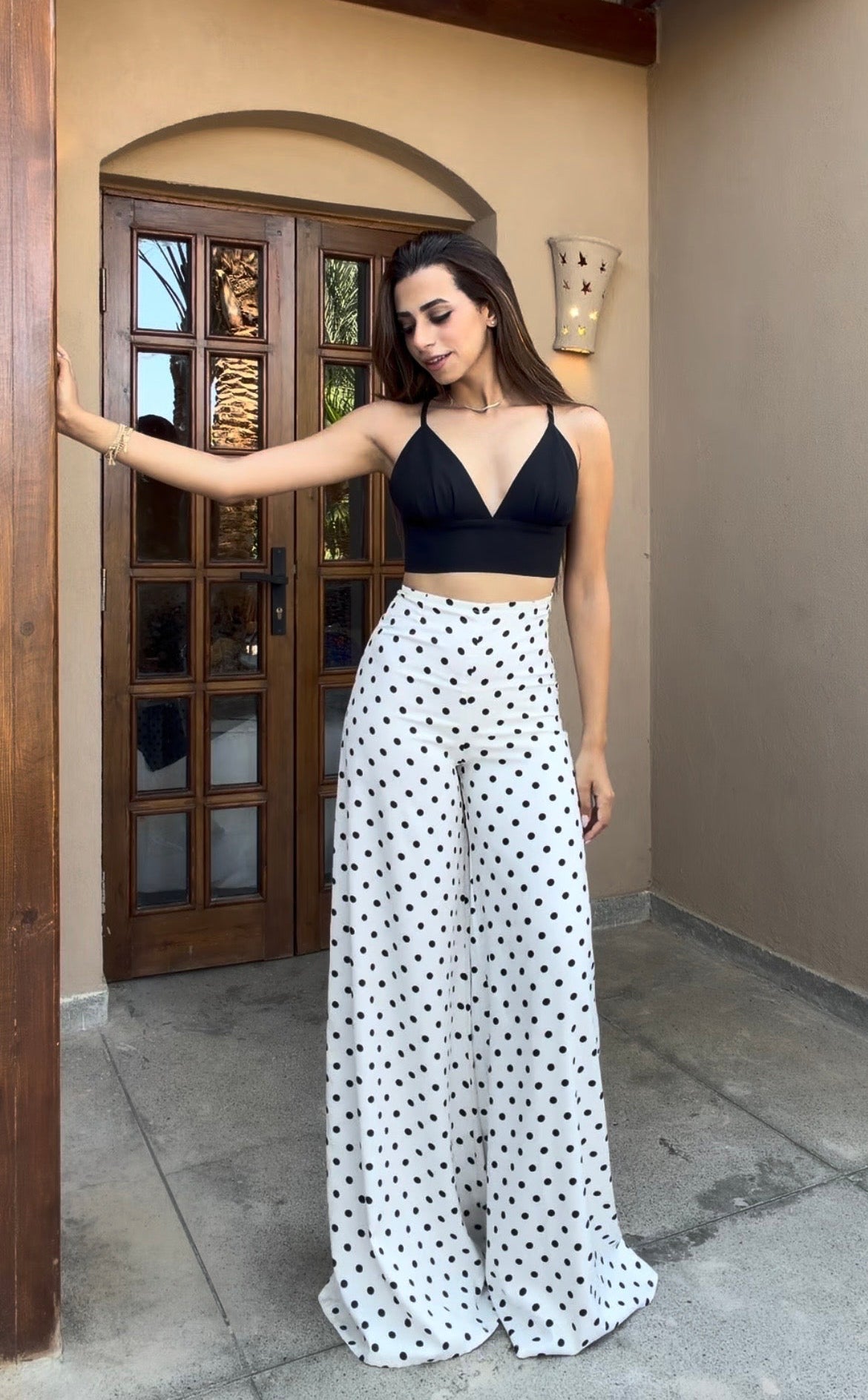 Wide Leg Diva Pants Polka Dots